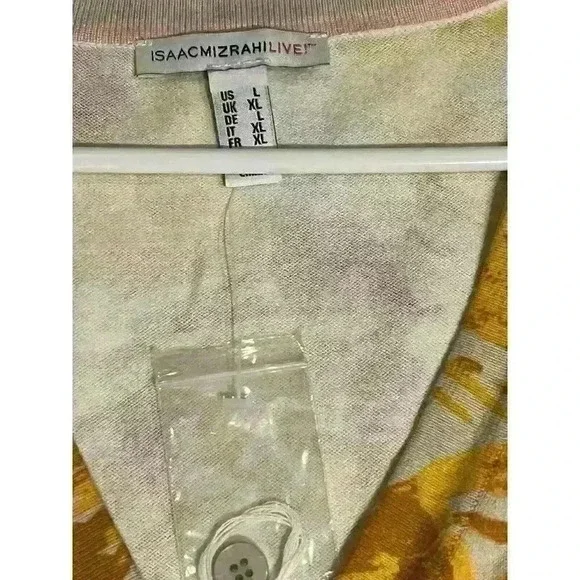 Isaac Mizrahi Live! Size L Brown Yellow Autumn Cardigan Sweater - Picture 2 of 4